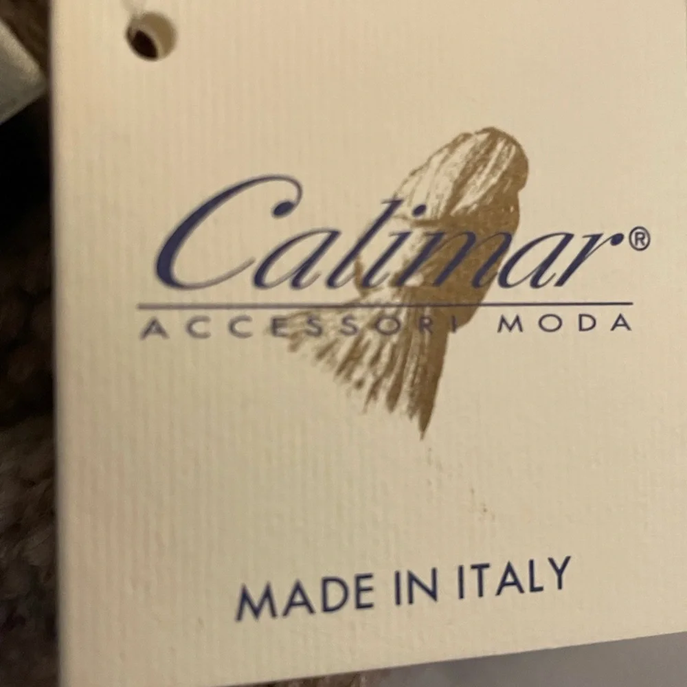Italian Calimar Alpaca Virgin Wool Beanie Hat Grey/Ivory Lined NWT